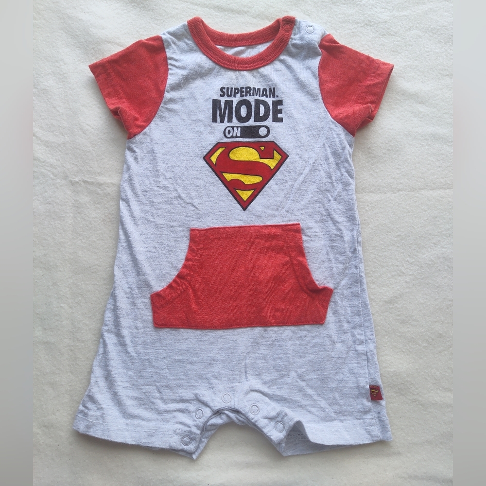 Superman Mode Romper Short Sleeve Size 3-6 Months